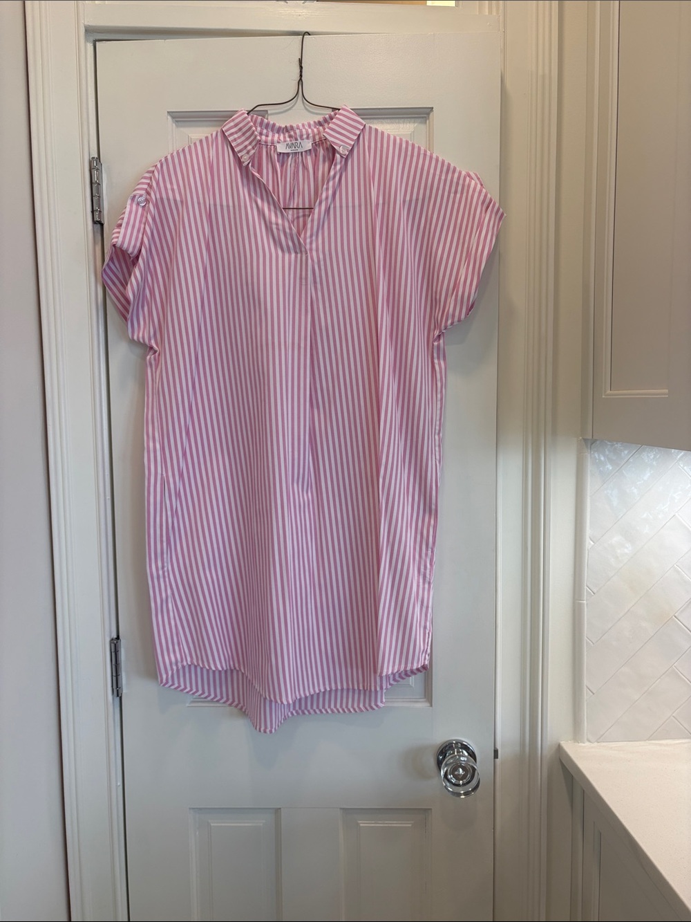 Avara Striped Pink Short-Sleeve Dress
